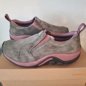 NWB Merrell Women's Jungle Moc Slide Suede Olive clogs Size 8